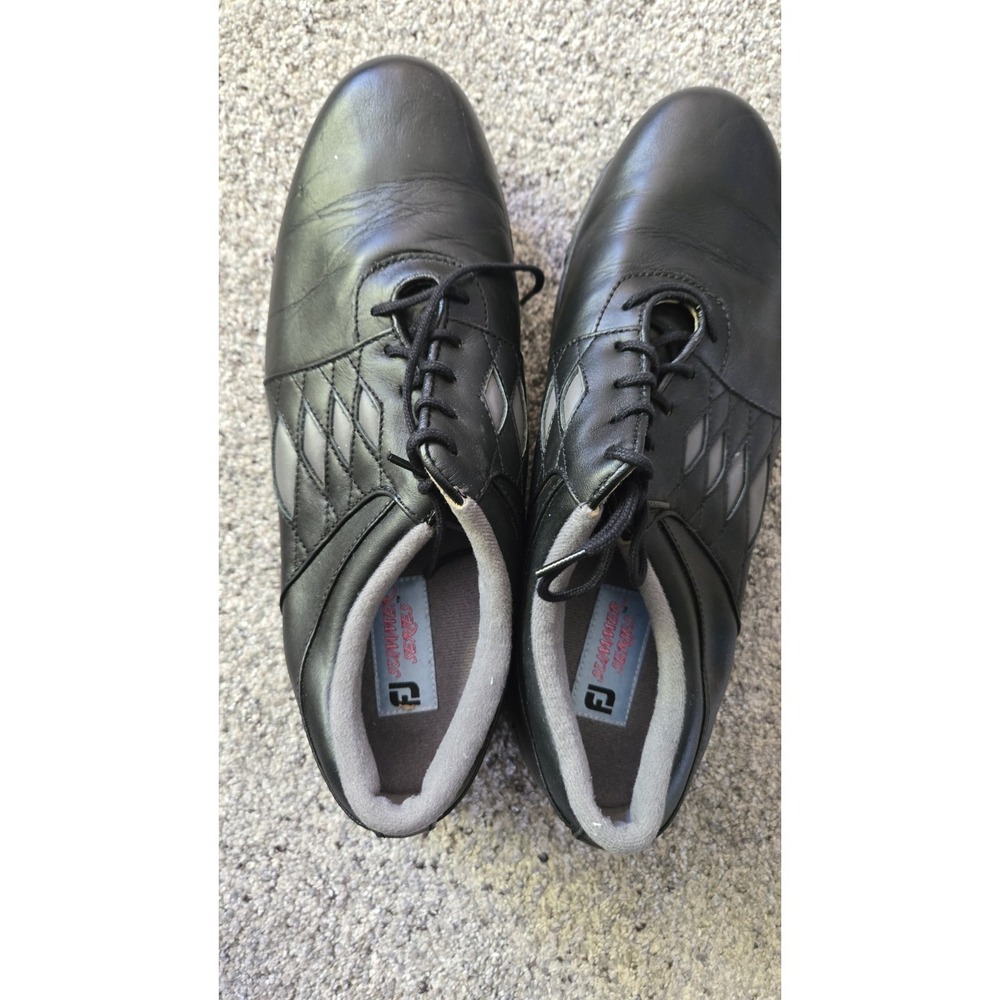 FootJoy Men's Summer Series Golf Shoes 9.5M Black Leather Softspikes FJ 98846